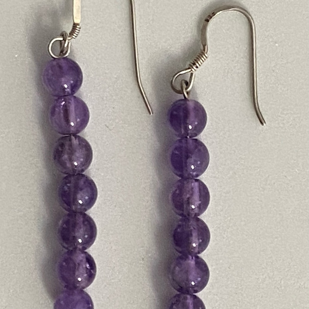 Genuine Amethyst Earrings. Designed by Rita. One of a kind.